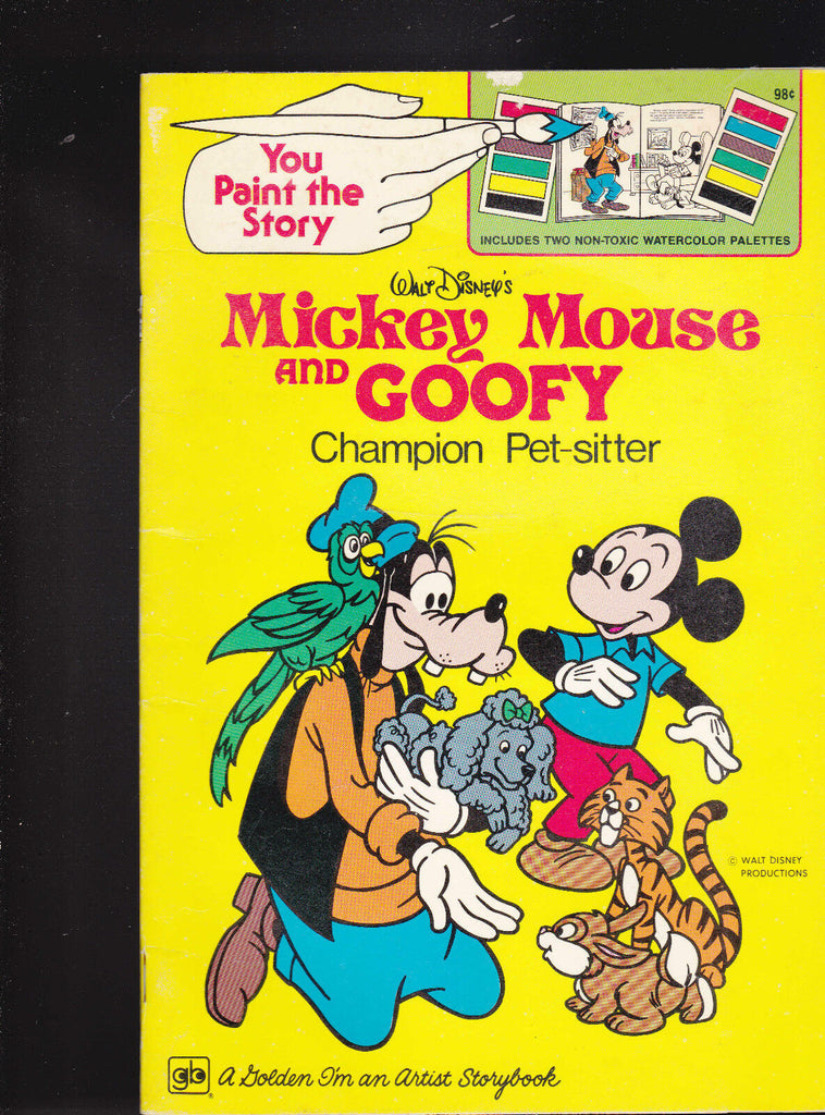 Mickey Mouse & Goofy Champion Pet-Sitter You Paint the Story 1980
