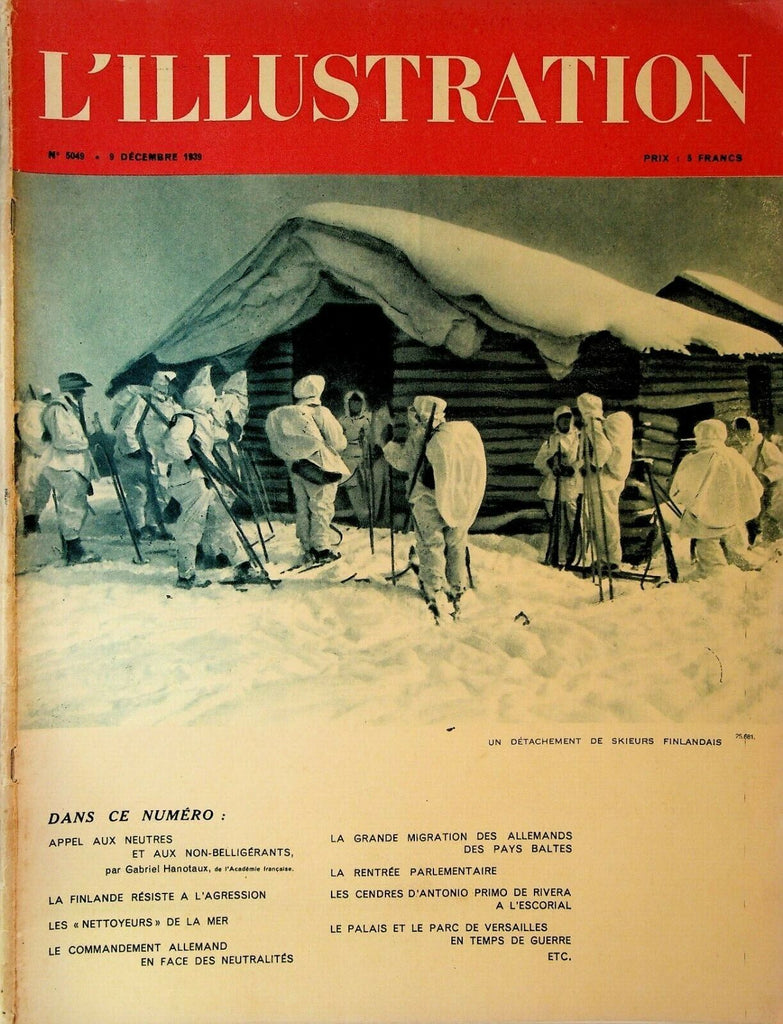 L'Illustration Magazine December 9 1939 World War II Finland Russia