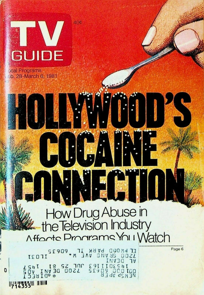 TV Guide February 28 1981 Cocaine in Hollywood Diane Sawyer US Olympic Hockey