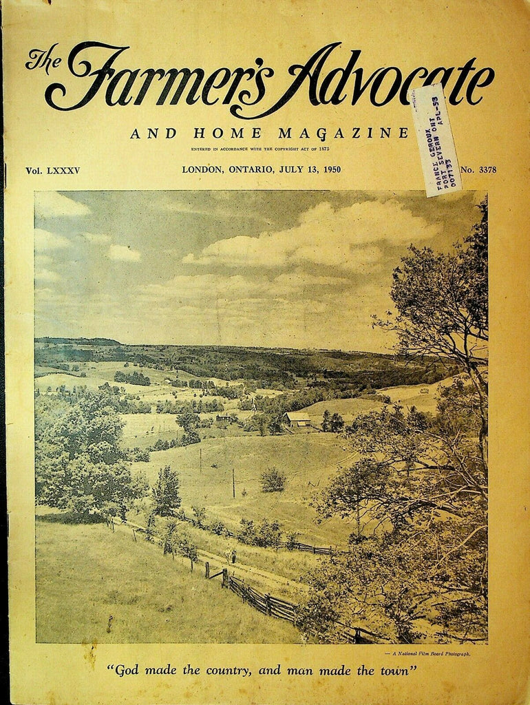 Farmer's Advocate & Home Magazine July 13 1950 Champion Chicken Race