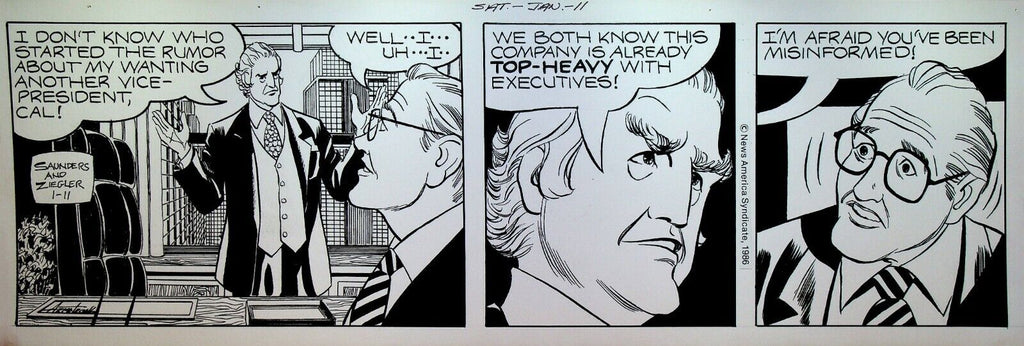 Mary Worth Original Comic Strip Art Allen Saunders Bill Ziegler January 11 1986