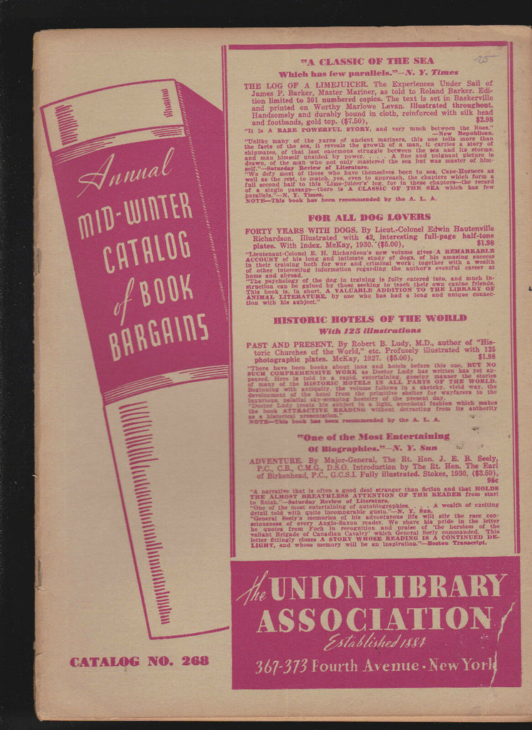 Union Library Association Mid-Winter Catalog of Book Bargains #268
