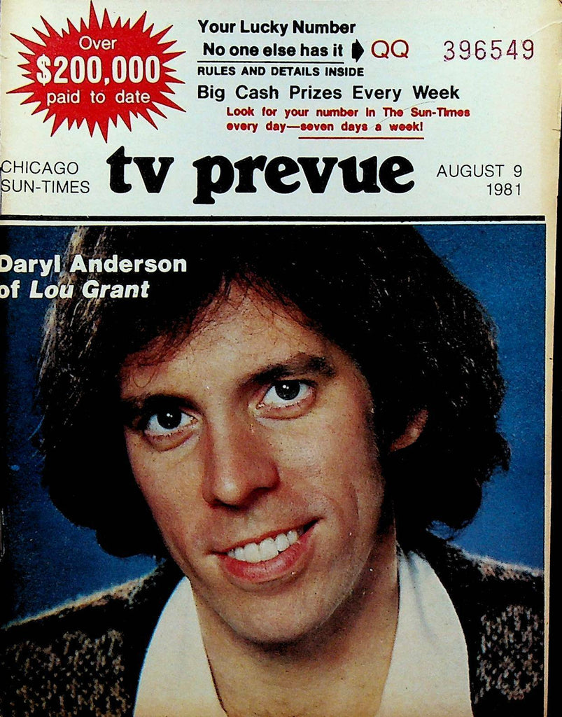 TV Prevue Magazine August 9 1981 Daryl Anderson Lou Grant Rod Stewart