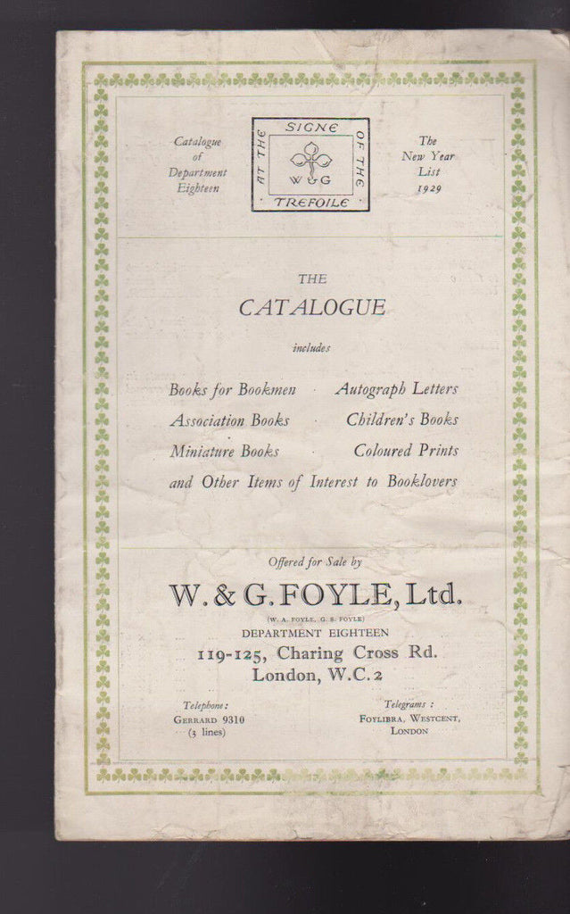 W&G Foyle Catalogue Children's Books Autograph Letters Coloured Prints