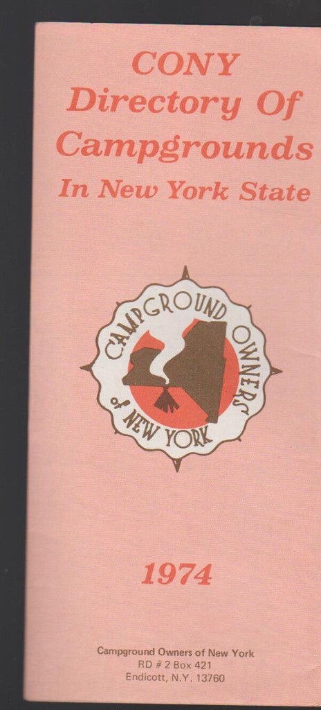 Campground Owners of New York 1974 CONY Directory of Campgrounds in NYS Brochure