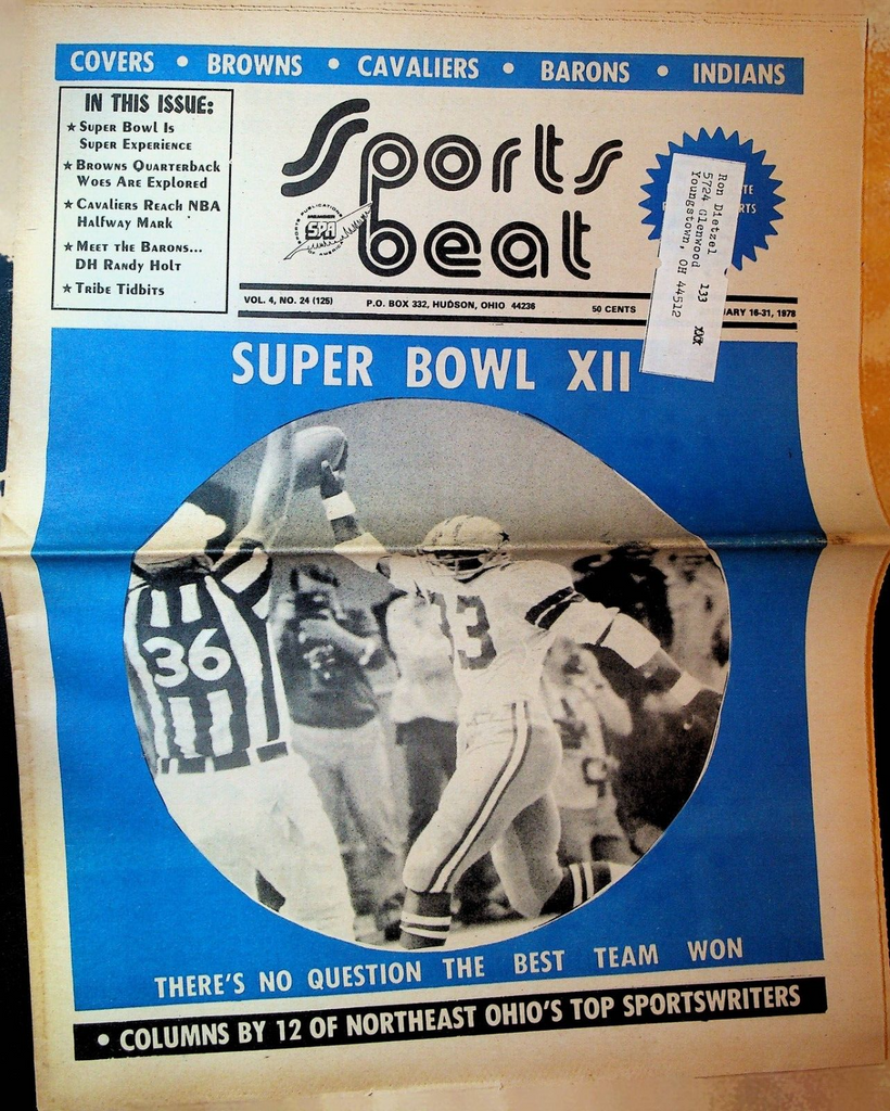 Sports Beat Magazine January 16 1978 Dallas Cowboys Denver Broncos Super Bowl