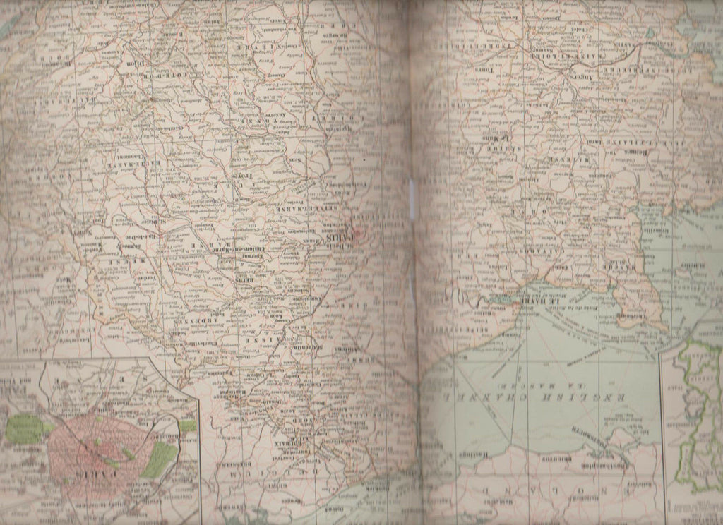 France Northern Part Century Atlas 1897 Antique Map #80 11 3/4 x 16