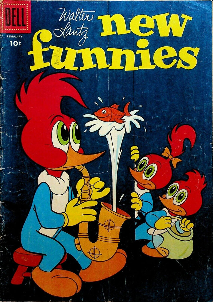 New Funnies 228 Dell Comics 1956 Saxophone Goldfish Woody Woodpecker