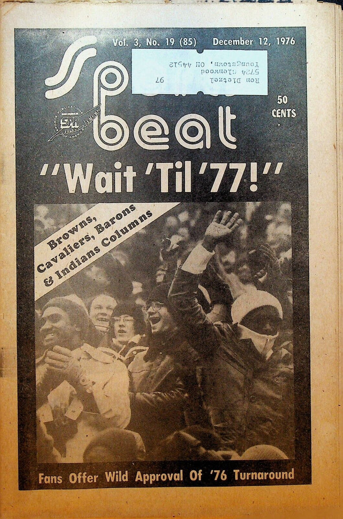 Northeast Ohio Sports Beat Magazine December 12 1976 Cleveland Cavaliers Browns