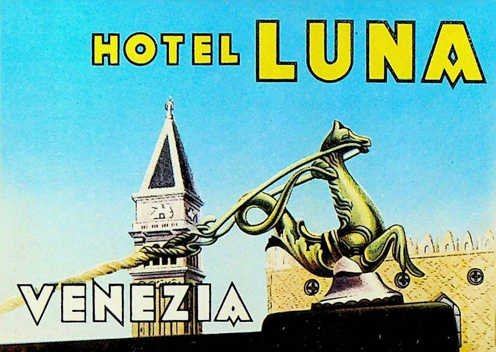 Hotel Luna Venezia Venice Italy Luggage Label