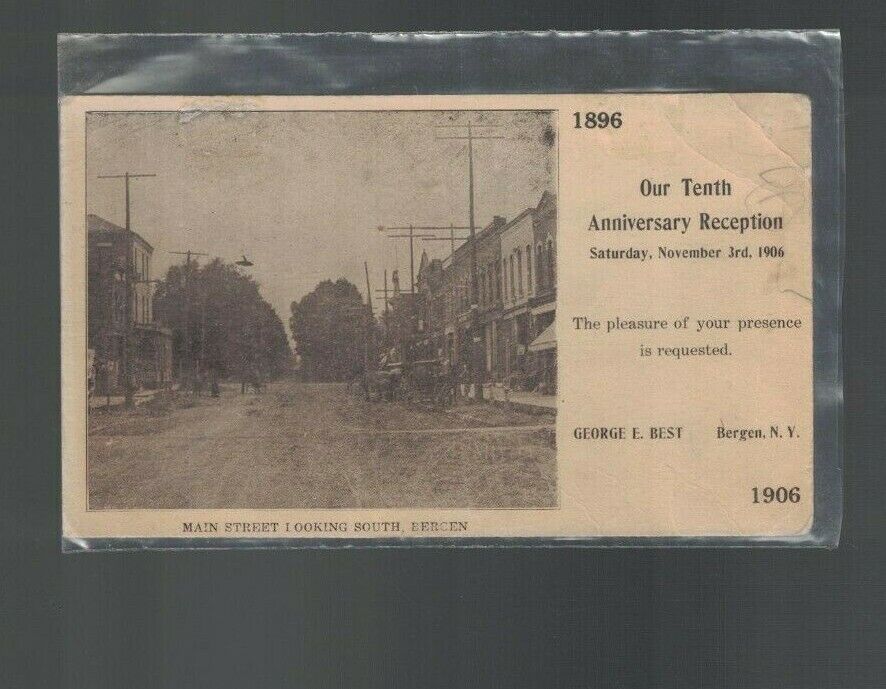 Bergen NY 1906 Tenth Anniversary Reception George E Best Main Street