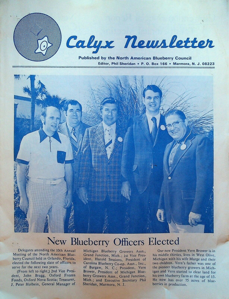 Calyx Newsletter North American Blueberry Council 1975