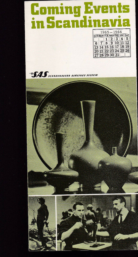 SAS Coming Events in Scandinvaia 1965 Brochure Scandinavian Airlines System