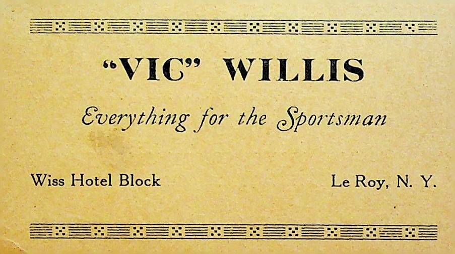 Vic Willis Sportsman's Permit Card 1942 Leroy NY