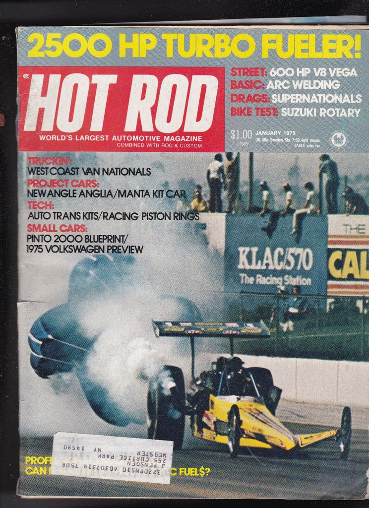 Hot Rod Magazine Supernationals VW Preview January 1975 FREE US S/H