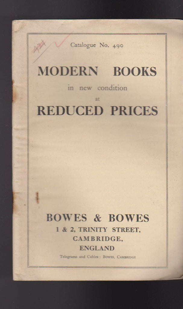 Bowes & Bowes Catalog #490 Modern Books in New Condition