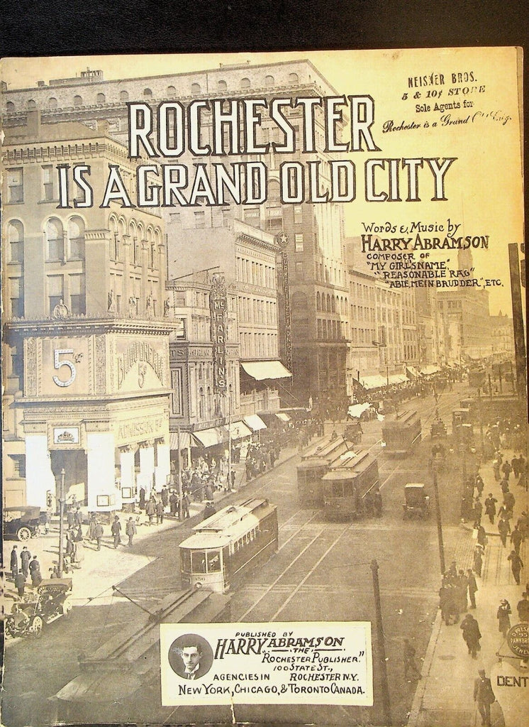 Rochester is a Grand Old City Sheet Music Harry Abramson NY 1912