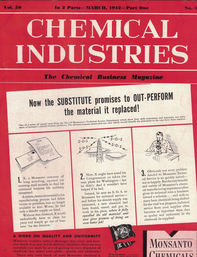 Chemical Industries Magazine March 1942 Monsanto J Edgar Hoover