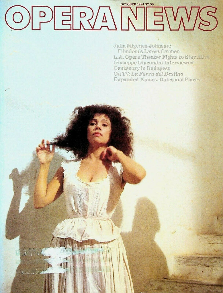 Opera News October 1984 Julia Migenes Johnson Giuseppe Giacomini