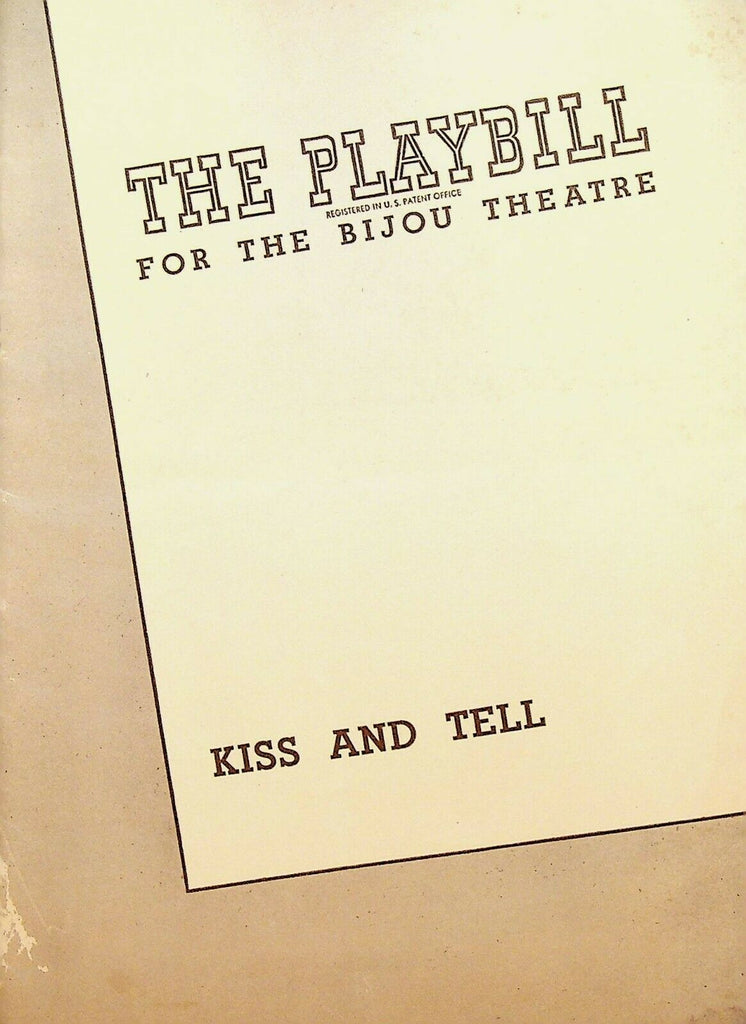 Kiss & Tell Playbill January 28 1945 Royal Beal Betty Caulfield Lois Holmes
