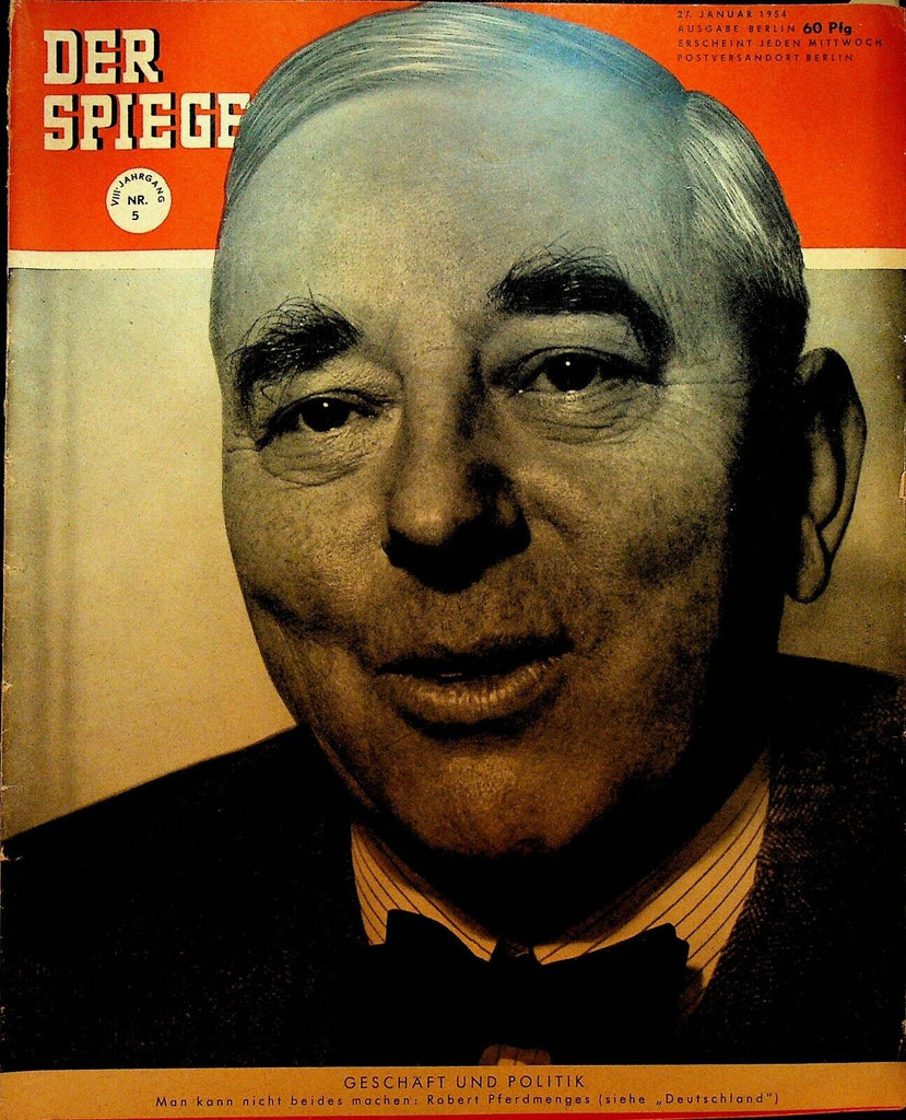Der Spiegel Magazine January 27 1954 Robert Pferdmenges Gustav Scholz Boxer