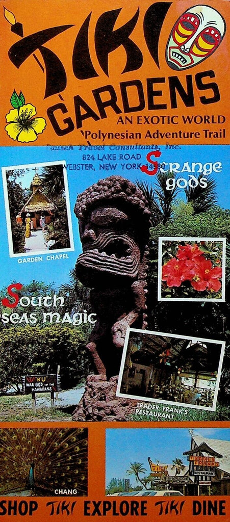 Tiki Gardens Polynesian Adventure Tour Indian Shores Florida 1970s Ad Card