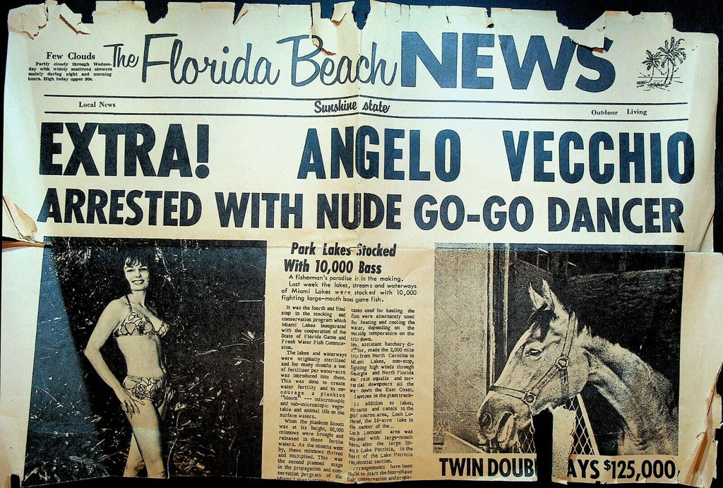 Florida Beach News Mock Novelty Headline Go-Go Dancer 1964