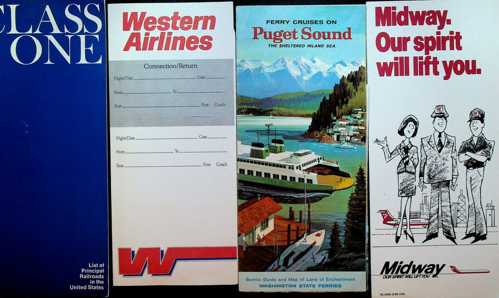 Transportation Lot Western Airlines Midway Puget Sound Ferry Railroads