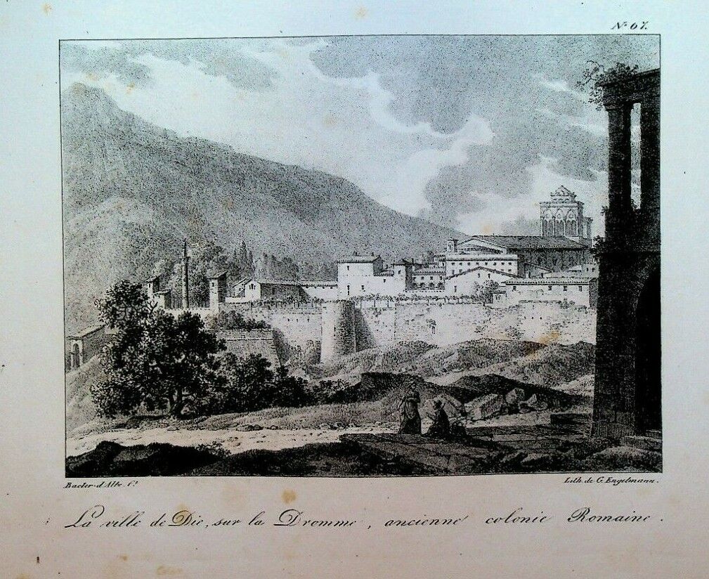 Godefroy Engelmann Lithograph 1820s Village of Die on the Drome #67