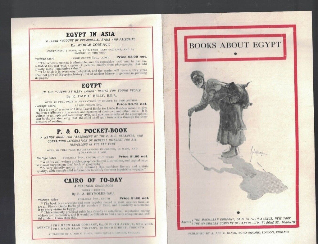 Books About Egypt A&C Black MacMillan Brochure 1920s