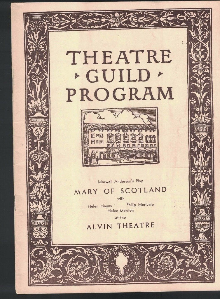 Mary of Scotland HELEN HAYES Alvin Theatre Guild Program December 25 1933