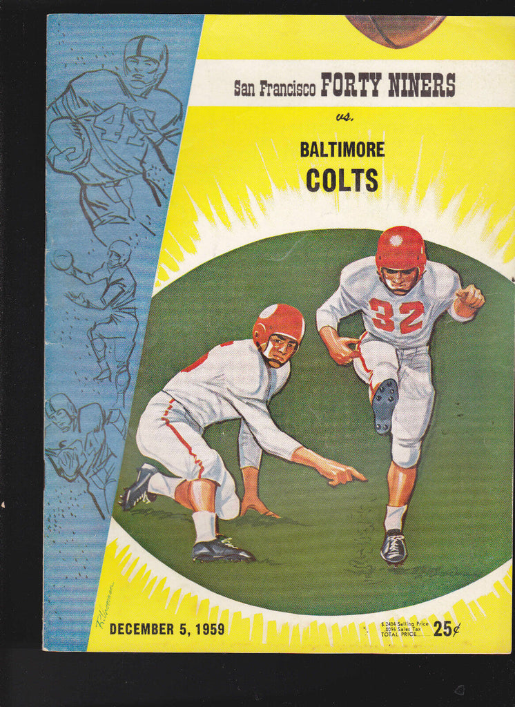 Baltimore Colts v San Francisco 49ers NFL Program December 5 1959 YA Tittle