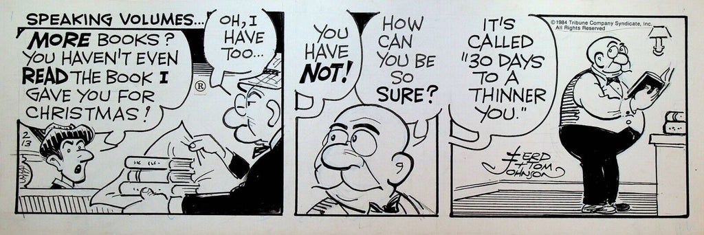 Moon Mullins Original Art Ferd & Tom Johnson February 13 1984 Thinner You Book
