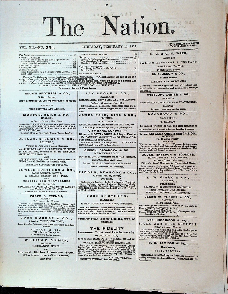 The Nation Magazine February 16 1871 Siege of Metz Dorothy Fox
