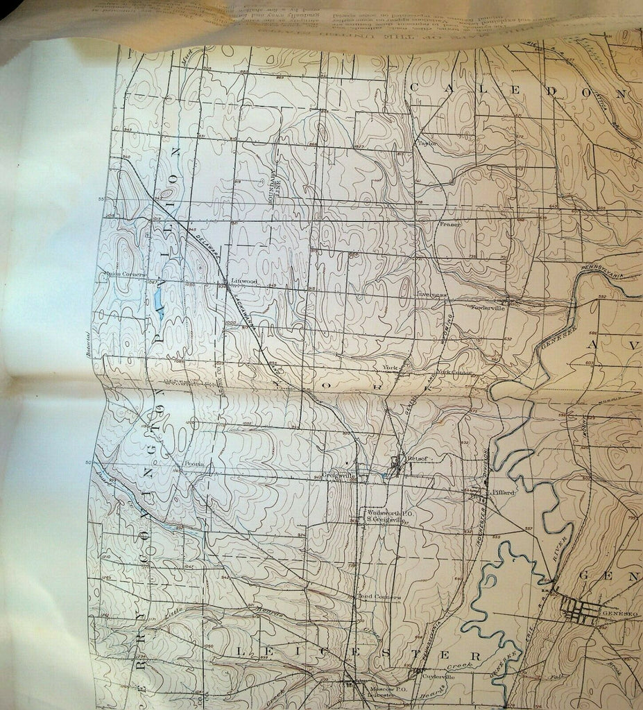 Caledonia Quadrangle New York State US Geological Survey Map 1932