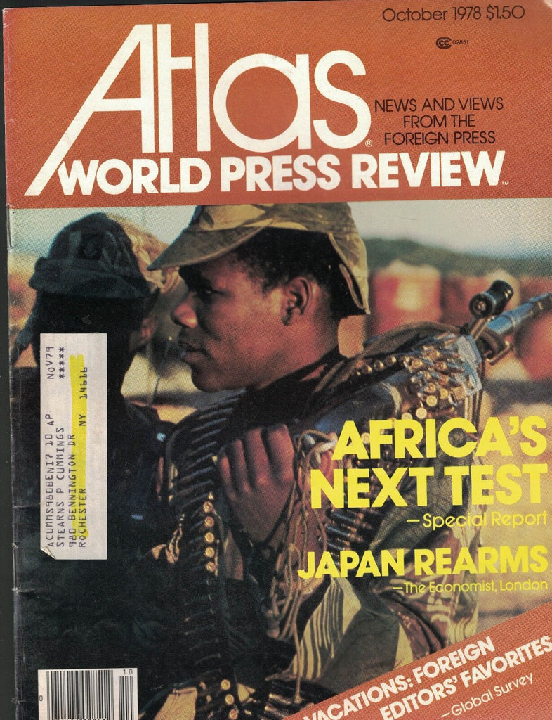 Atlas Magazine October 1978 Africa Japan Re-Arms Coca Cola Around the World
