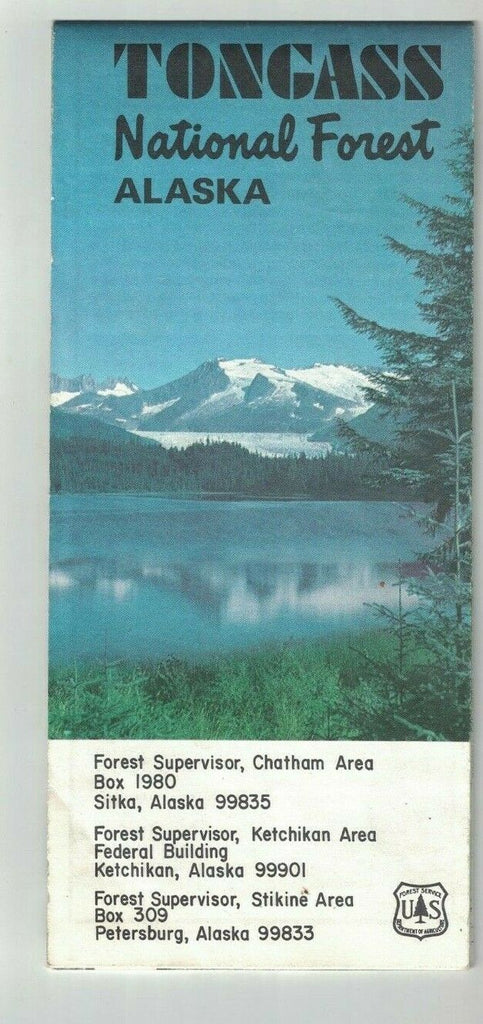 Tongass National Forest Alaska 1985 Brochure & Map US Forest Service