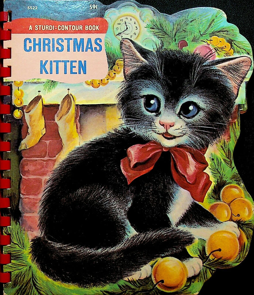 Christmas Kitten Sturdi-Contour Book #5522 1966 Wonder Books