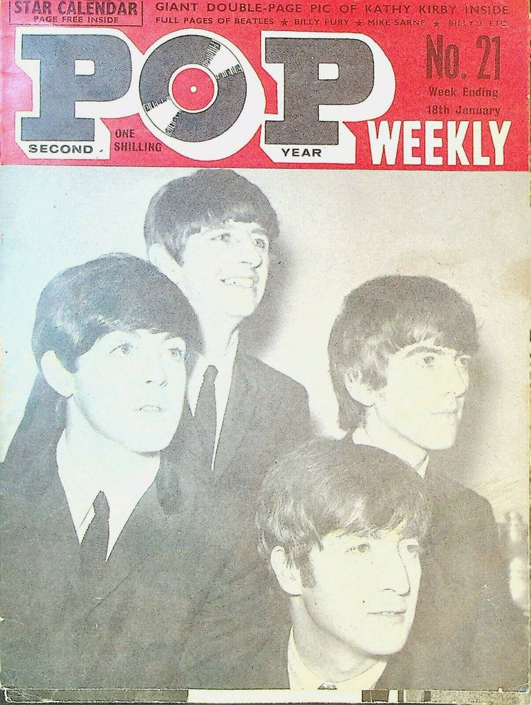 Pop Weekly #21 January 18 1964 The Beatles Manfred Mann Dave Clark 5