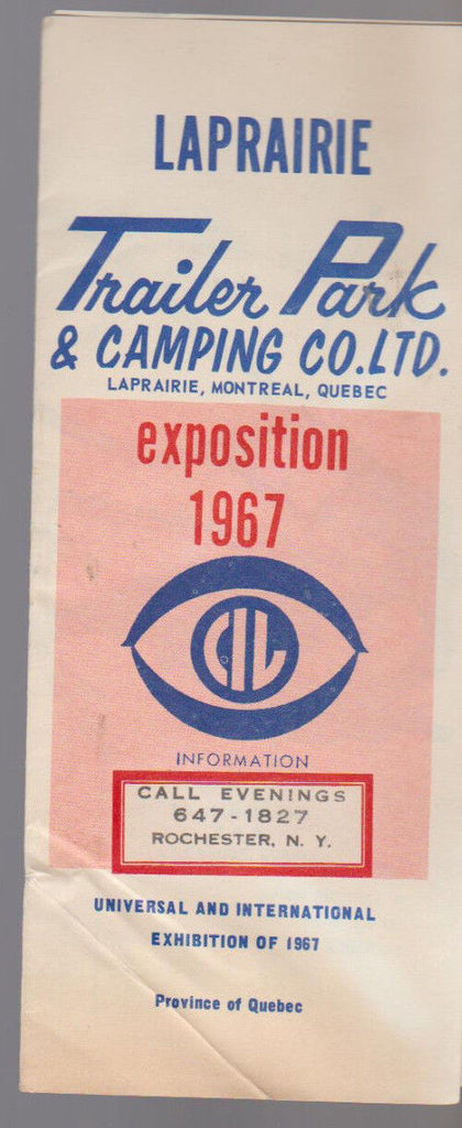 LaPrairie Trailer Park & Camping Exposition 1967 Brochure Montreal Canada