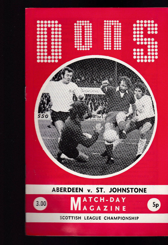 Dons Match Day Magazine Aberdeen v St Johnstone September 16 1972 Soccer