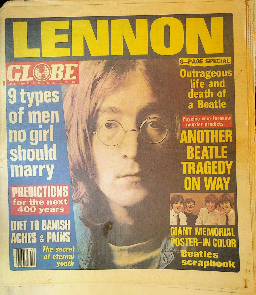 Globe Newspaper December 30 1980 John Lennon Beatles Woman's Football
