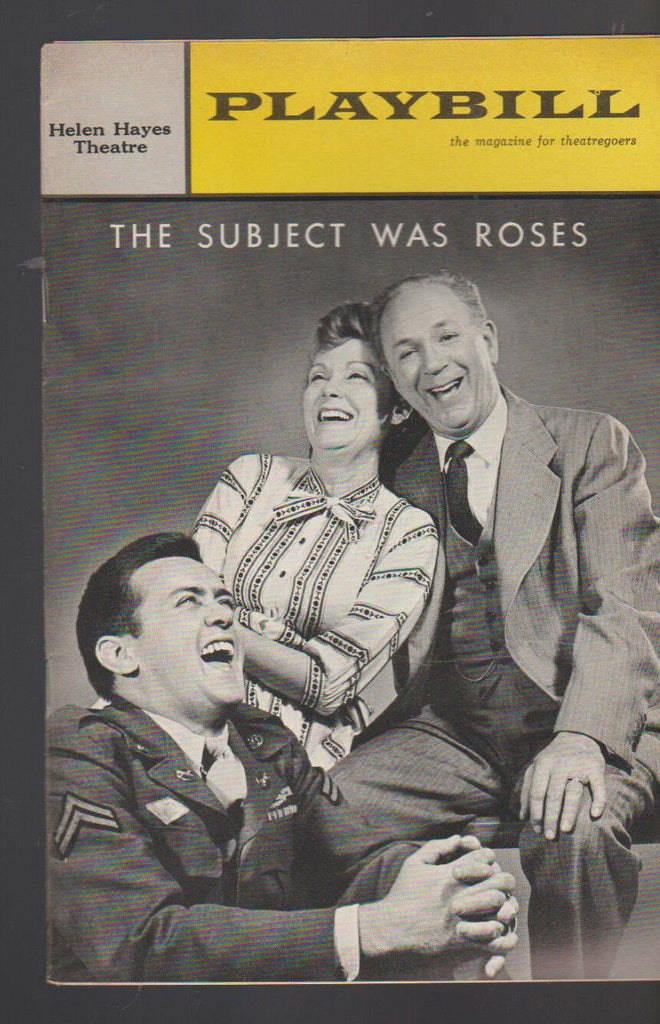 The Subject Was Roses Playbill August 1965 Martin Sheen Jack Albertson
