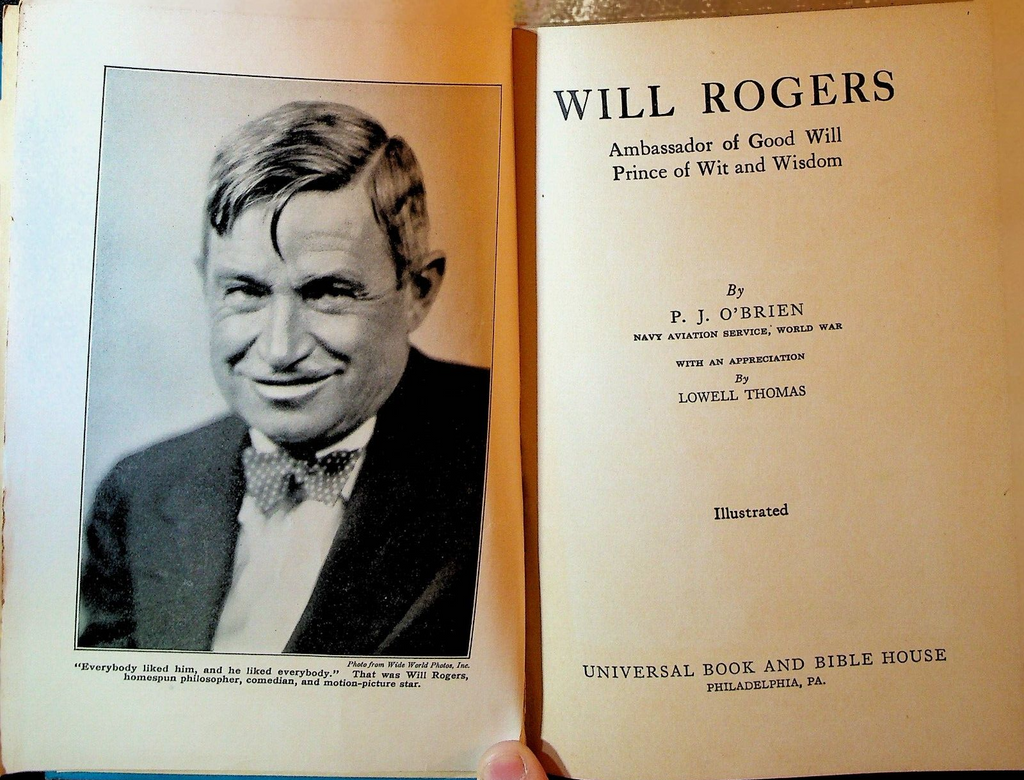 Will Rogers Ambassador of Good Will Salesman Sample 1935 PJ O'Brien