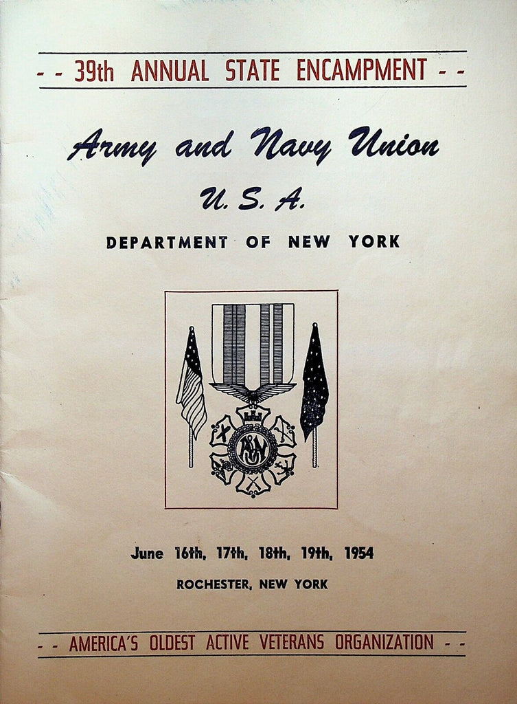 Army Navy Union New York State Encampment June 1954 Rochester NY