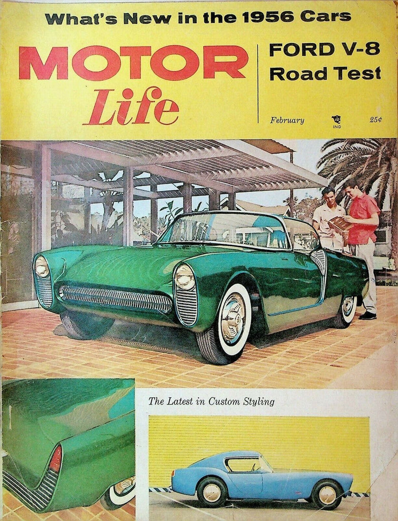 Motor Life Magazine February 1956 Clipper Custom Ford Fairlane V-8