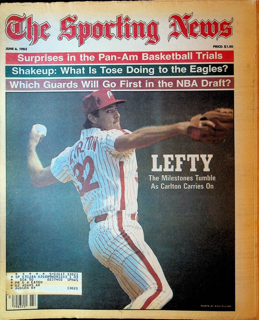 The Sporting News June 6 1983 Steve Carlton Philadelphia Eagles MISL Soccer