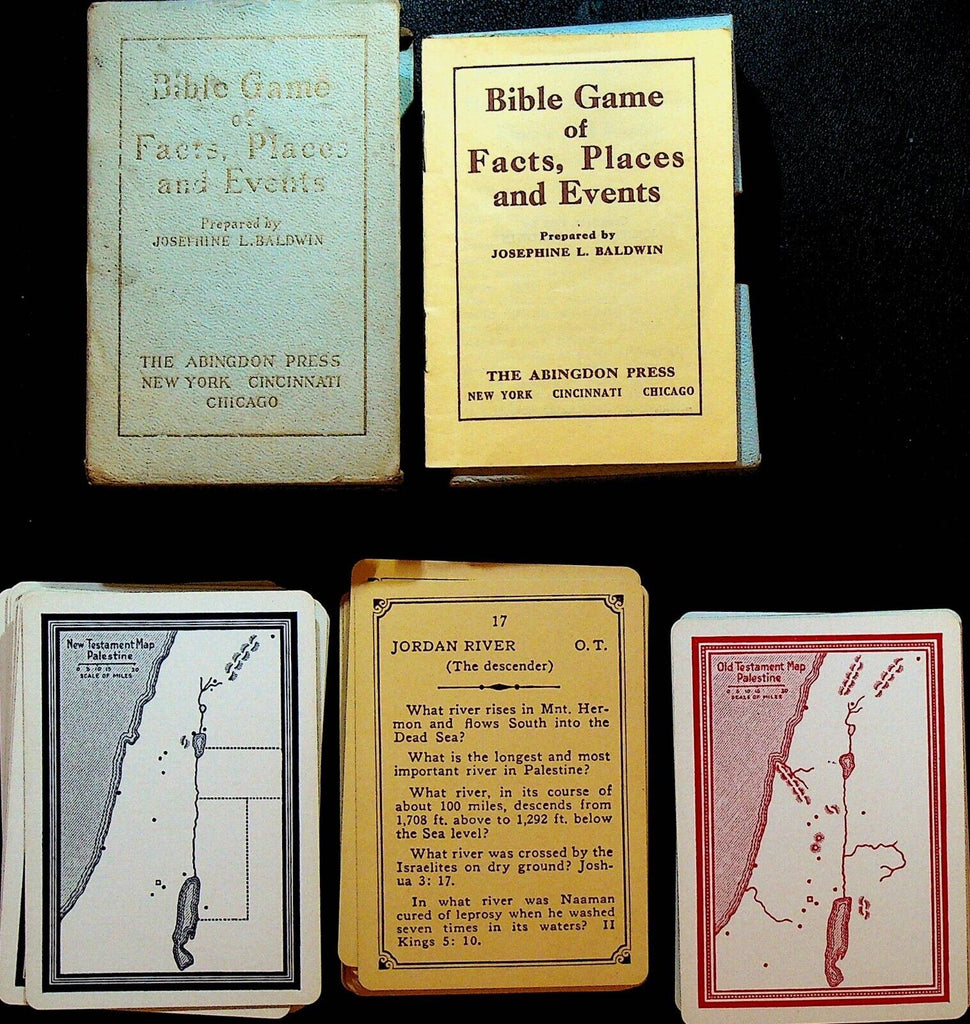 Bible Game of Facts Places & Events 1922 Abingdon Press Complete in Box