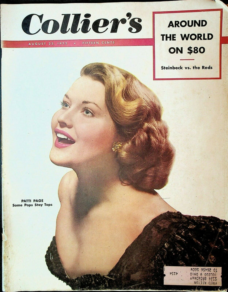 Collier's Magazine August 23 1952 Patti Page John Steinbeck Elroy Hirsch