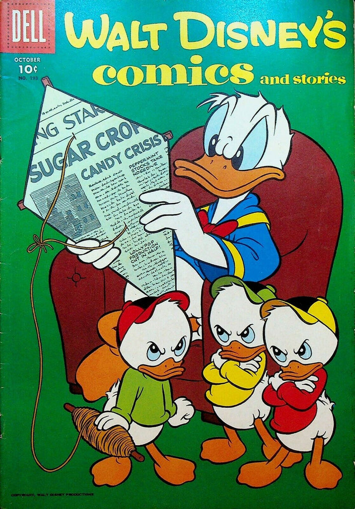Walt Disney's Comics & Stories 193 Dell Comics 1956 Newspaper Kite